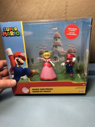 Jakks World Of Nintendo Mario & Peach 2.  5 Figure Set Jakks Pacific Mario