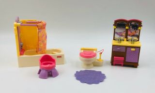 Loving Family Dollhouse Furniture - Bathroom Tub,  Sink,  Toilet And More
