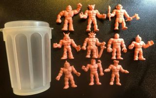 Vintage M.  U.  S.  C.  L.  E.  Muscle Men Trash Can 10 Figures Mattel Japan