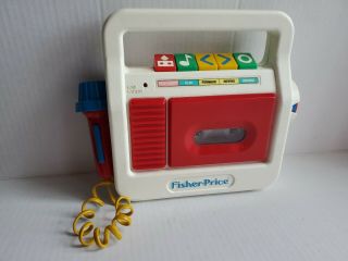 Fisher Price Cassette Player Recorder With Microphone,  Vintage 1990 100