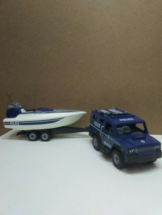 Playmobil 5187 City Action Police Truck With Speed Boat On Trailer 2012