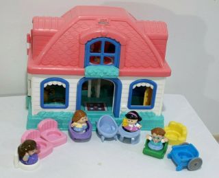 Fisher Price Little People Sweet Sounds Folding Doll House Figures Baby Chair Wh 2