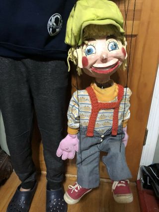 Large 30” Antique Marionette Puppet Wood Paper Mache