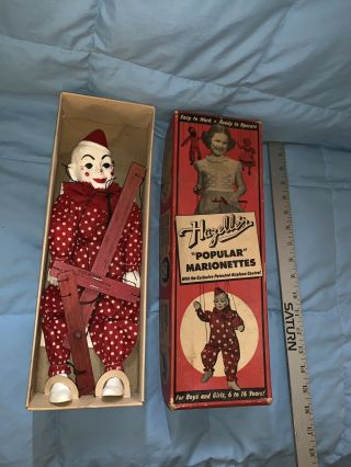Rare Vintage 1950 Teto The Clown Marionette String Puppet Doll