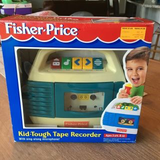 Vintage Fisher Price Kid Tough Tape Recorder 1997 With Sing - Along Microphone