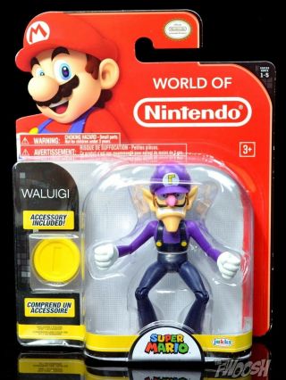 World Of Nintendo Waluigi 4 " Figure Series 1 - 5 Jakks Pacific Nib