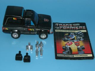 1984 Transformers G1 Trailbreaker With Instruction Booklet & Accessory Parts