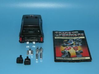 1984 Transformers G1 Trailbreaker With Instruction Booklet & Accessory Parts 3