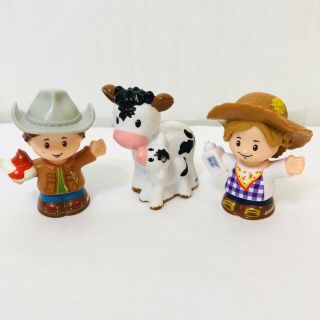 Mattel Little People Cowboy Cowgirl And Cow With Calf 2016