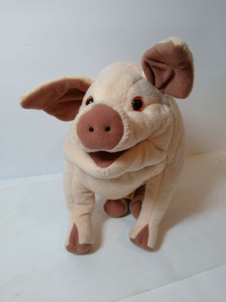 Folkmanis Puppet Pig Full Body Hand Plush Stuffed Animal Toy 11 " Large Pink Pig