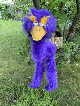 Purple Doozy Bird Marionette Fluffy Bird Walking String Puppet Hosung 1994