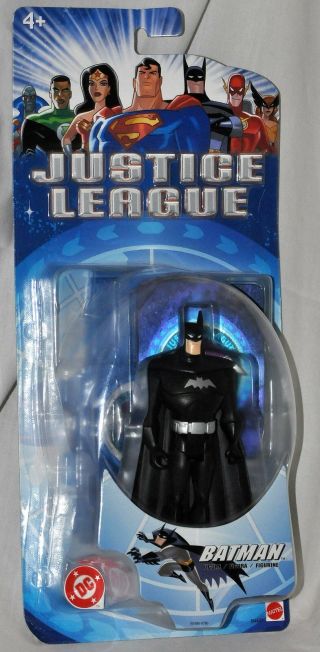 Justice League Dc Batman Figure With Base & Card Moc B4423 Mattel 2003