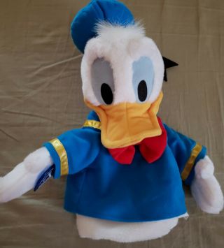 Disney/applause Donald Duck Hand Puppet Plush Soft 10”new/tags