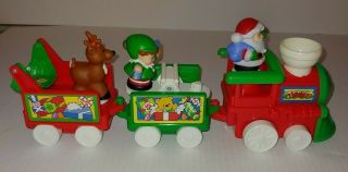 Fisher Price Little People Christmas Train With Santa Elf & Reindeer Figures