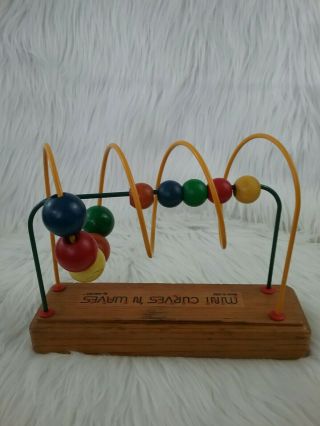 Cool Vintage Kids Anatex Mini Curves ‘n Waves Wooden Beads Toddler Toy