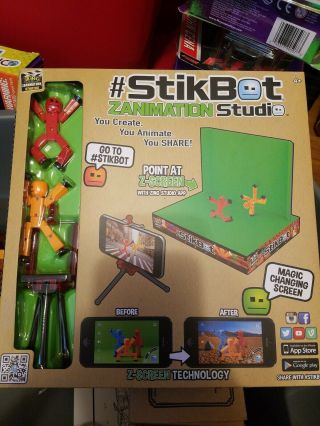 Zing Stikbot Zanimation Studio Pets Action Figure Set With Green Screen