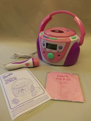 2003 Barbie " Sing With Me " Karaoke Cd Player With Sing - Along Mic.  2 Cd 
