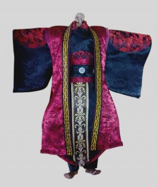 Hand - Made 1/6 Scale Ancient Chinese Soldier Hanfu Dragon Print Robe Suit Model