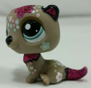 Littlest Pet Shop Otter Shimmer N Shine 2152 Pink Glitter Gray Sea Teal Eyes Toy