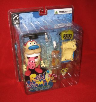 Palisades Ren & Stimpy 2004 Stimpy Sickly Tongue Chase Variant Figure
