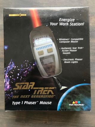 Brand New/sealed - Star Trek Tng Type 1 Phaser Mouse 1997 Windows Big Box Pc Game