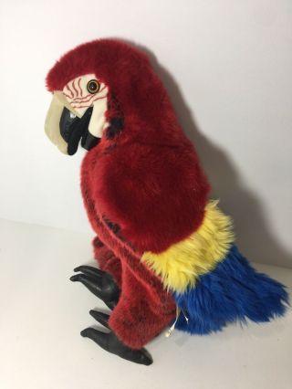 Folkmanis Scarlet Macaw Hand Puppet Large 15 " Full Body Plush Red Parrot Bird