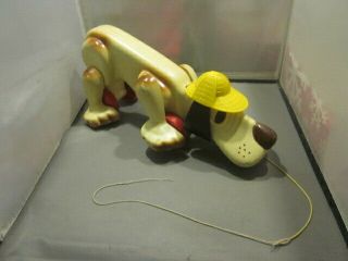 Vintage Fisher Price Plastic Detective Dog Pull Toy