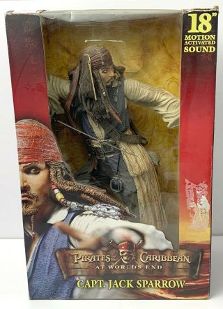 Neca 18 " 1:4 Scale Captain Jack Sparrow Pirates Of The Carribean