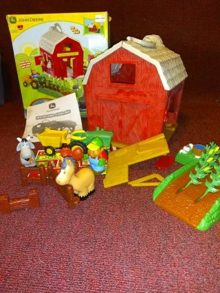 Vintage John Deere Big Red Barn Playset - Barn,  Tractors & Animals