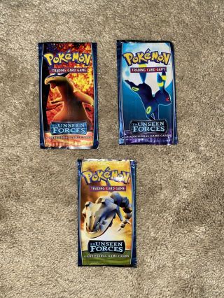 Pokemon Ex Unseen Forces Empty Booster Pack Wrappers