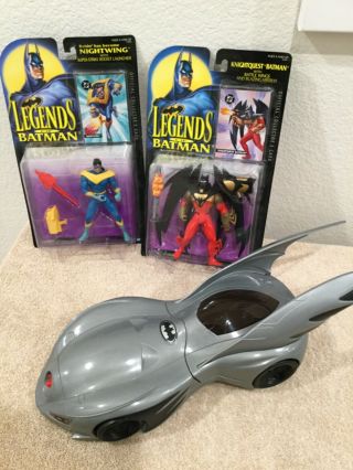 Kenner Legends Of Batman Figures And Batmobile Knightquest Batman Knighting