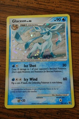Glaceon 20/100 Majestic Dawn Holographic Rare Pokemon Card Ex/nm