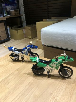 Bandai Japan Sentai Dairanger Bikes Blue And Green Power Rangers 1993 Rare