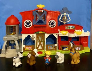 Fisher Price Little People Caring For Animals Farm W/farmer & Animals Euc
