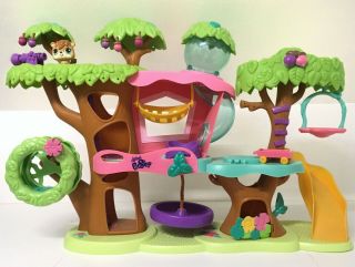 Littlest Pet Shop Treehouse Playset Complete Pet And Accessories Motion Chipmunk