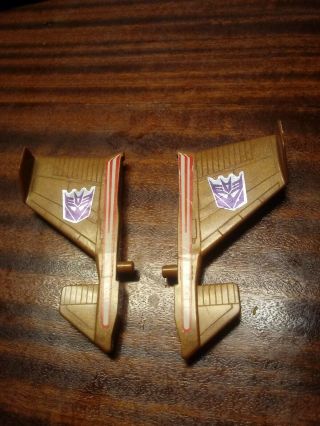 Transformers G1 Decepticon Dirge Jet Left & Right Wing Vintage