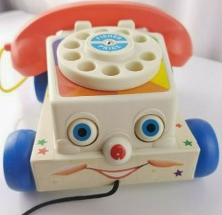 Fisher Price Chatter Phone Telephone Pull String Toy 2009 Mattel Classic