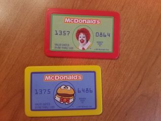 Vtg Mcdonald’s Play Food Electronic Cash Register Credit Card - 2 Cards