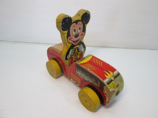 Vintage Fisher Price Mickey Mouse Puddle Jumper Pull Toy 310 Disney