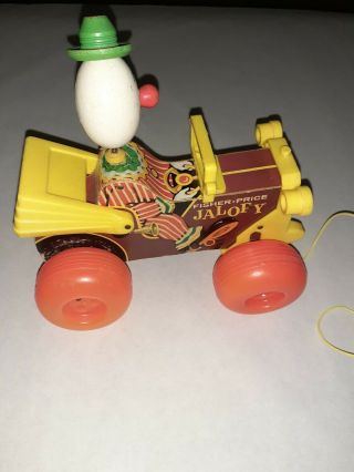 Fisher Price Vintage Jalopy Pull Toy - Clown