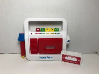 Mattel Fisher Price Cassette Player Recorder With Microphone And Cassette Tape