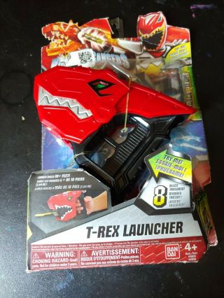 Power Rangers Red Dino Charge T - Rex Launcher Shooters & 8 Discs
