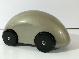 Playsam Sweden Streamliner Classic Push Car Silver/gray High Gloss Painted Wood