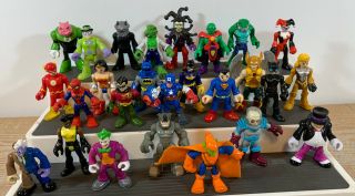 Fisher Price Imaginext Dc & Marvel Comics Hasbro Heroes & Villains 26 Figures