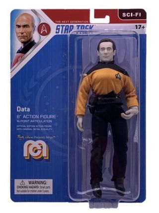 Mego Star Trek Commander Data 8” Action Figure Tng Sci Fi Wave 8