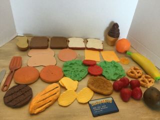 Realistic Play Food Prop Bread Hamburger Fruit & Lunch Meat Sandwich Chips