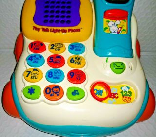 Vtech TINY TALK LIGHT - UP PHONE 2 Play Modes ABCs Numbers Pull Along Toy 3