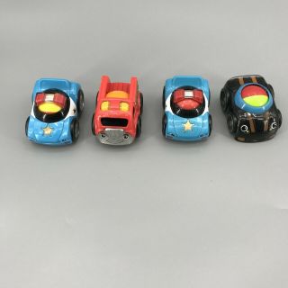 Fisher Price Lil Zoomer Cars Set Of 4 Police Car Fire Truck Toy Roll - A - Round
