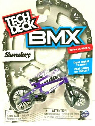 Tech Deck Bmx Finger Bikes Series 13 Sunday Purple Metal Frame White Logo