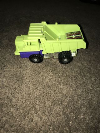 Vintage 1984 G1 Transformers Long Haul Decepticon Lime Green Dump Truck.